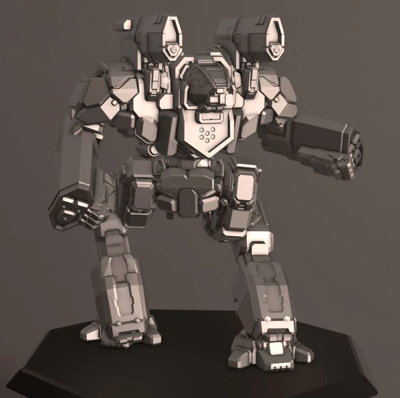 robot mechwarrior bas-prime 4 3D Print Model .c4d .max .obj .3ds .fbx .stl .blend 