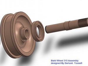 end carriage crane wheel 3D Model