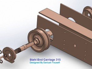 end carriage crane wheel Model 3D