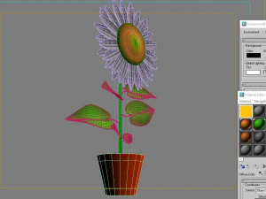 Sunflower flower plant isolated 3D Model