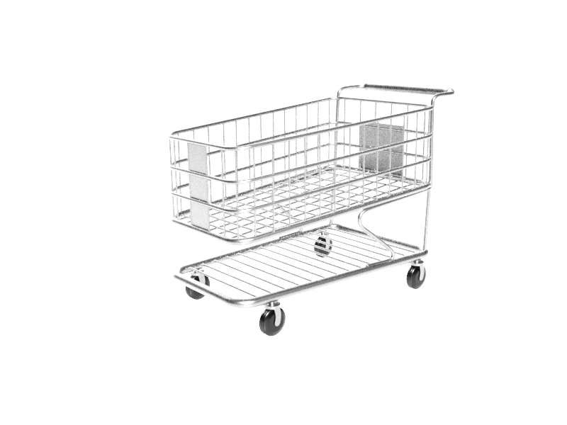 Shopping cart 3D Model .c4d .max .obj .3ds .fbx .stl .blend 