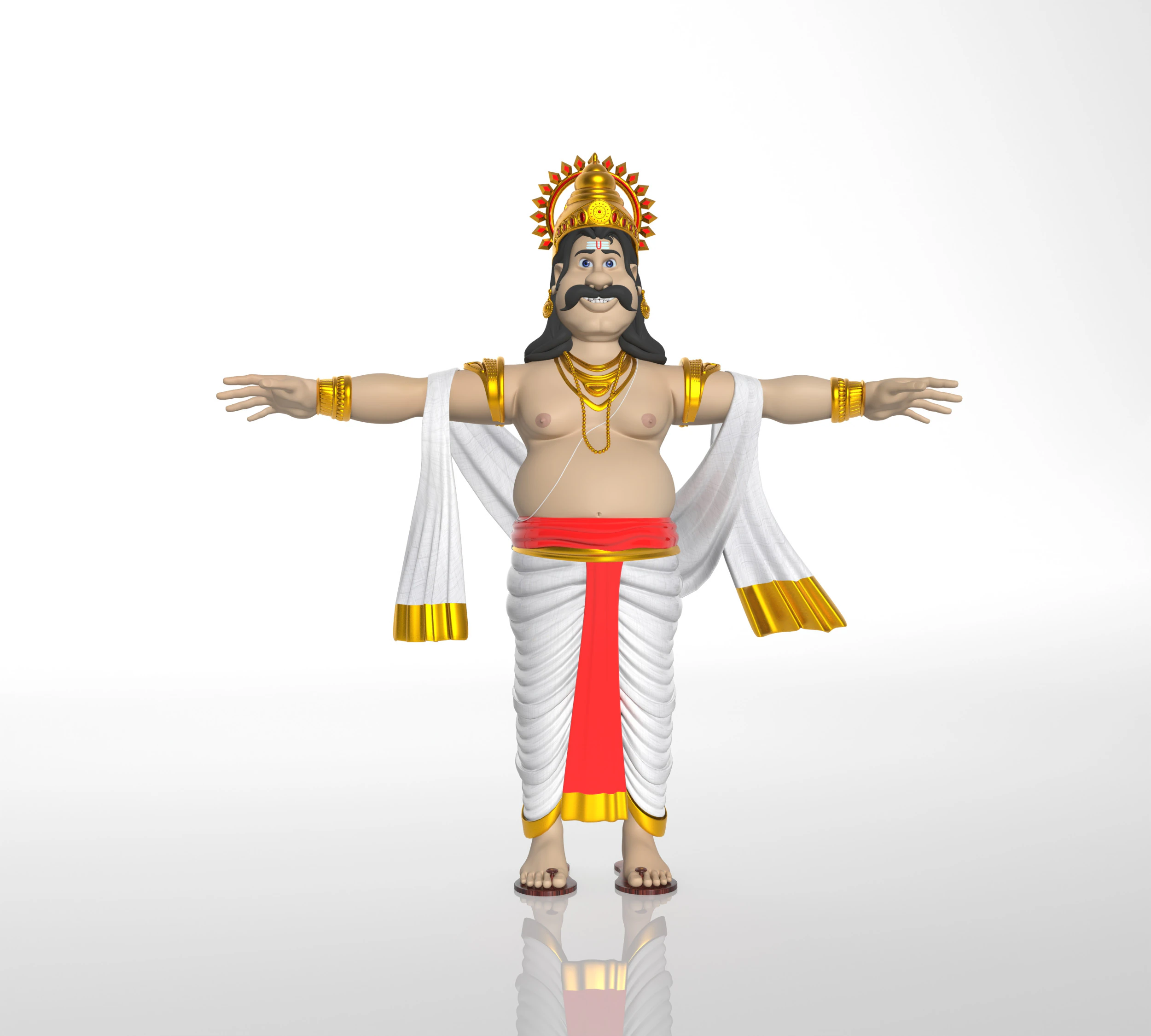King Mahabali t pose 3D Model .c4d .max .obj .3ds .fbx .stl .blend 