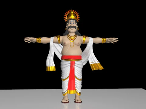 King Mahabali t pose 3D Model