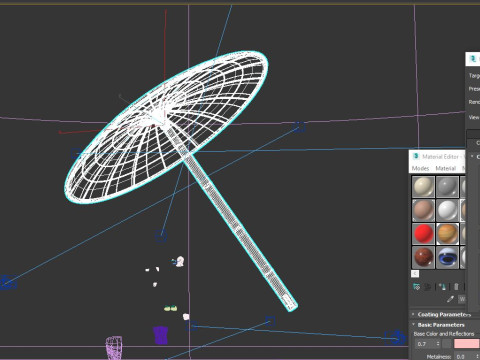 Olakuda traditional umbrella 3D Model