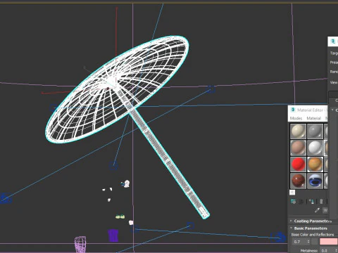 Olakuda traditional umbrella 3D Model
