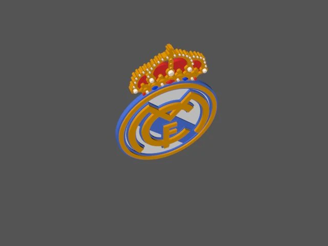 real madrid fc 3d logo or badge 3D Model .c4d .max .obj .3ds .fbx .stl .blend