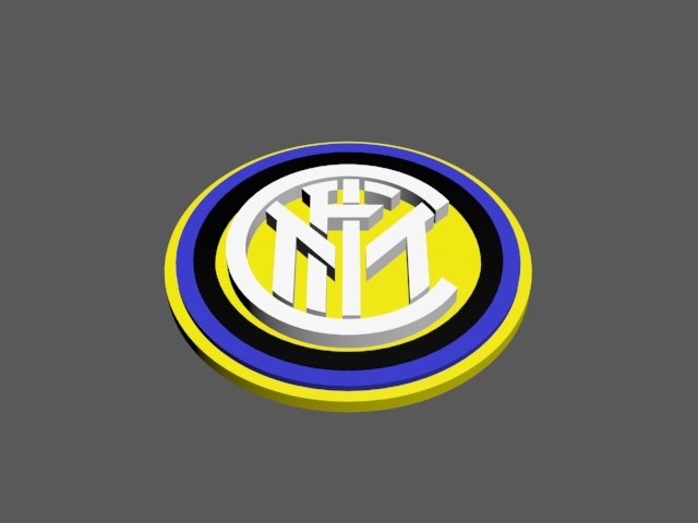 inter milan fc 3d logo or badge 3D Print Model