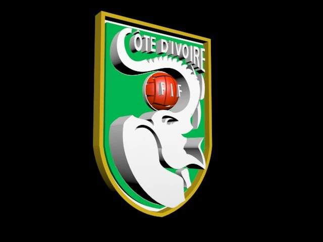logotipo 3D da sele&ccedil;&atilde;o nacional de futebol da Costa do Marfim Modelo 3D .c4d .max .obj .3ds .fbx .stl .blend 