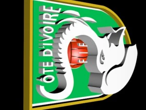 logotipo 3D da sele&ccedil;&atilde;o nacional de futebol da Costa do Marfim Modelo 3D