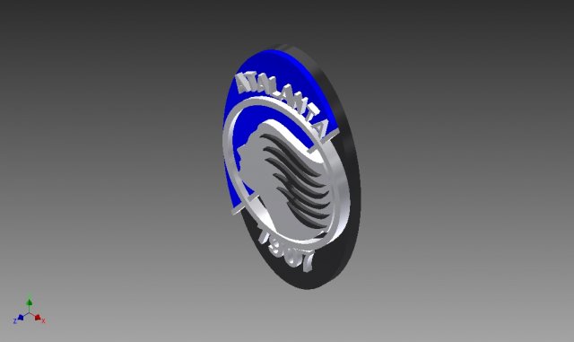 atalanta bergamo calcio 3d logo 3D प्रिंट मॉडल .c4d .max .obj .3ds .fbx .stl .blend