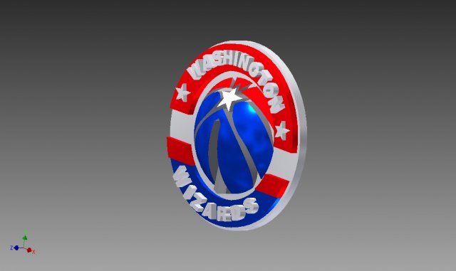 washington wizards badge 3Dプリントモデル .c4d .max .obj .3ds .fbx .stl .blend 