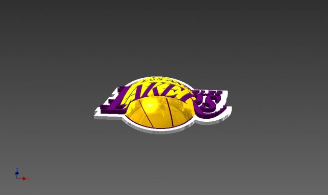 la lakers badge 3Dプリントモデル .c4d .max .obj .3ds .fbx .stl .blend 