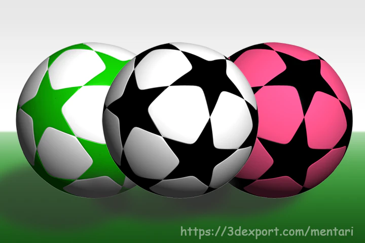 pacote de bola de futebol estrela Modelo 3D .c4d .max .obj .3ds .fbx .stl .blend