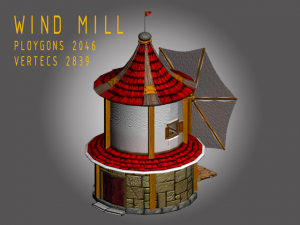 wind mill cartoony Modelo 3D