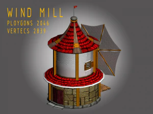 卡通风车 3D 模型