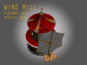 wind mill cartoony Modèle 3D