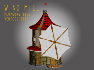 wind mill cartoony Modèle 3D