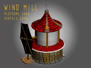 wind mill cartoony Modèle 3D