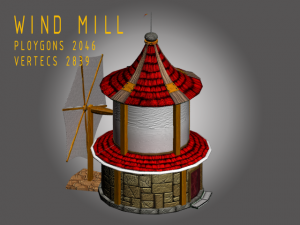 wind mill cartoony Modèle 3D