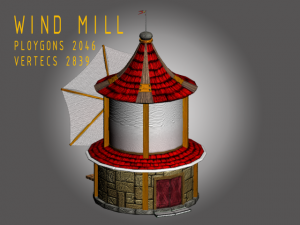 wind mill cartoony Modèle 3D