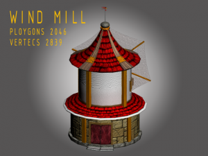 wind mill cartoony Modèle 3D