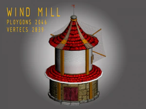 wind mill cartoony 3D Model