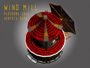 wind mill cartoony Modèle 3D