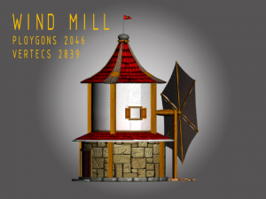 wind mill cartoony Modèle 3D