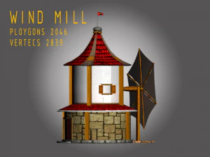 wind mill cartoony 3D Model