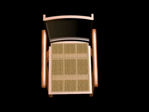 chair wood-rattain Modelo 3D