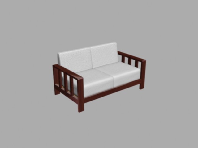 wood sofa double seat Modelo 3D .c4d .max .obj .3ds .fbx .stl .blend 