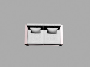 wood sofa double seat Modelo 3D