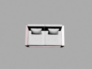 wood sofa double seat 3D Model