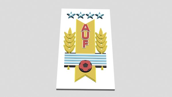 STL file URUGUAYAN SOCCER ASSOCIATION SHIELD (AUF)・3D printer