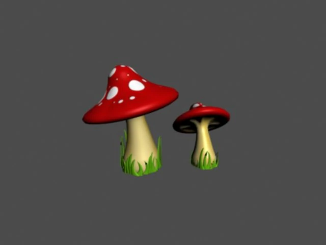 mushroom 3D Model .c4d .max .obj .3ds .fbx .stl .blend 