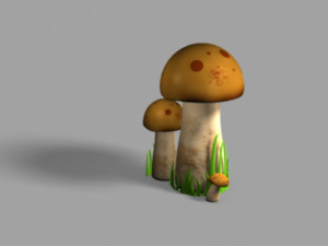 volvariella mushroom 3D Modell