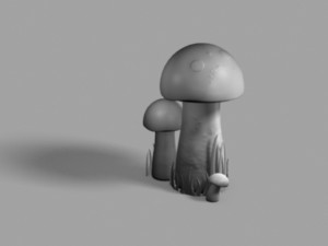 volvariella mushroom 3D Modell