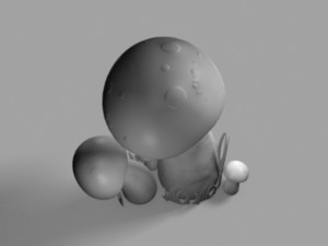 volvariella mushroom 3D Modell
