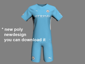 Manchester city jersey 2021 - 2022 Modèle 3D