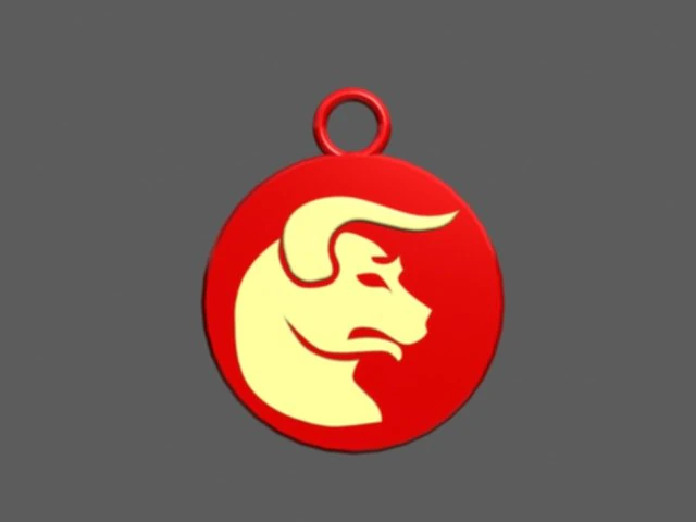 황소자리 펜던트 3D 모델 .c4d .max .obj .3ds .fbx .stl .blend