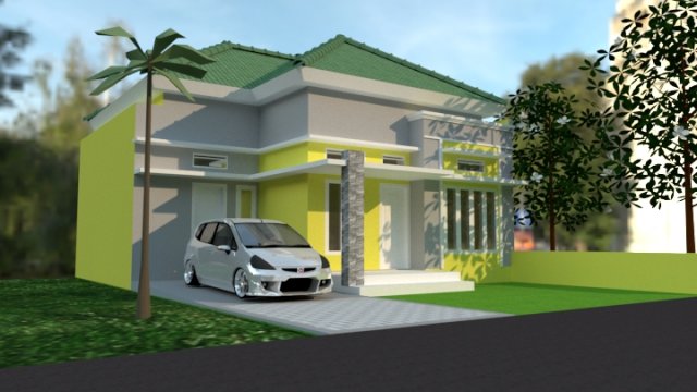 modern living residence 3D Model .c4d .max .obj .3ds .fbx .stl .blend 