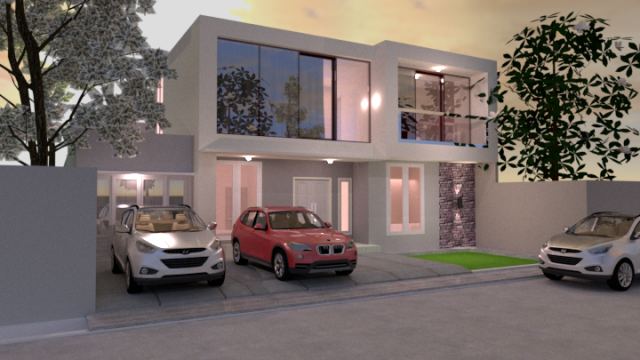 Modern Villa Model 3D .c4d .max .obj .3ds .fbx .stl .blend 