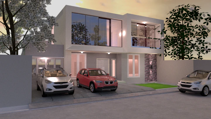 Modern Villa 3D Model .c4d .max .obj .3ds .fbx .stl .blend 