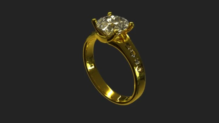 Diamond Ring 3 3D Model .c4d .max .obj .3ds .fbx .stl .blend 