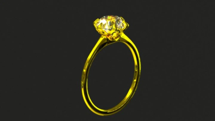 Solitaire Ring 3D Model .c4d .max .obj .3ds .fbx .stl .blend 