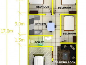 House Plan Modèle 3D