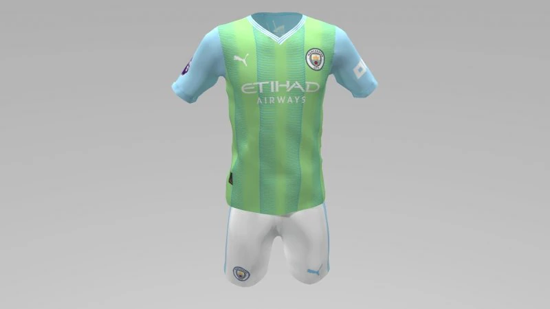 Manchester City 2023 2024 T-shirt Sportwear 3D Model .c4d .max .obj .3ds .fbx .stl .blend