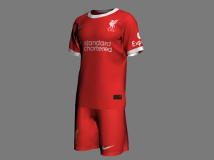 Liverpool FC Jersey Kit 2023-24 Model 3D