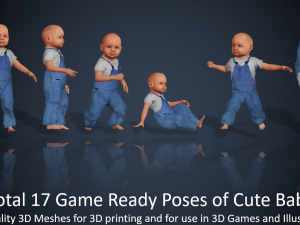 fully clothed cute baby - mixed reality ready 3D Модель