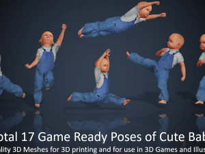 fully clothed cute baby - mixed reality ready 3D Model